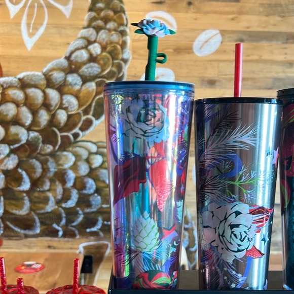 STARBUCKS 2023 “HOLIDAY TUMBLER” NEW w/TAG with Silicone Bow🎀 Straw Cover - Picture 6 of 13